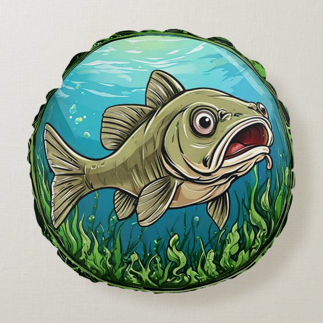 Coussins Ronds Poisson dans une scène sous-marine (Devant)