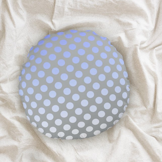 Coussins Ronds Polkadot Blue Silver (Créateur téléchargé)