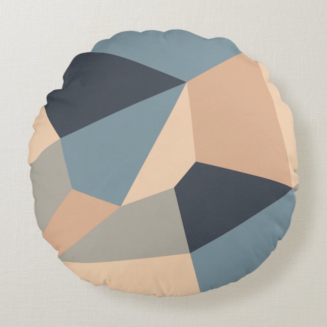 Coussins Ronds Polygonal variegated seamless pattern. multi-color (Devant)