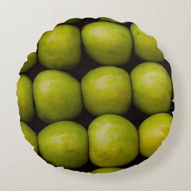 Coussins Ronds Pommes fruits aliments pommes vertes (Devant)