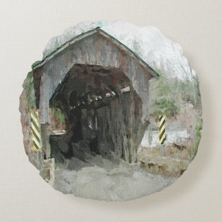 Coussins Ronds Pont couvert en bois