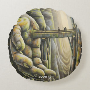 Coussins Ronds Pont main en pierre mignon Imaginaire