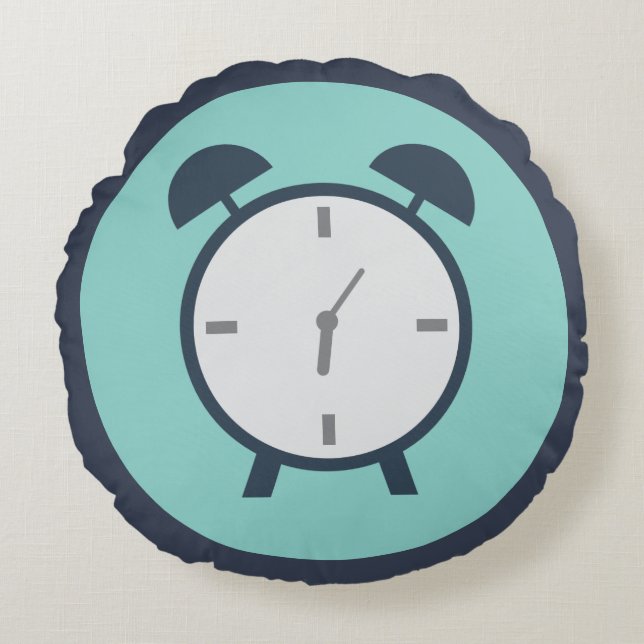Coussins Ronds Pop Art Alarm Clock Bleu (Devant)
