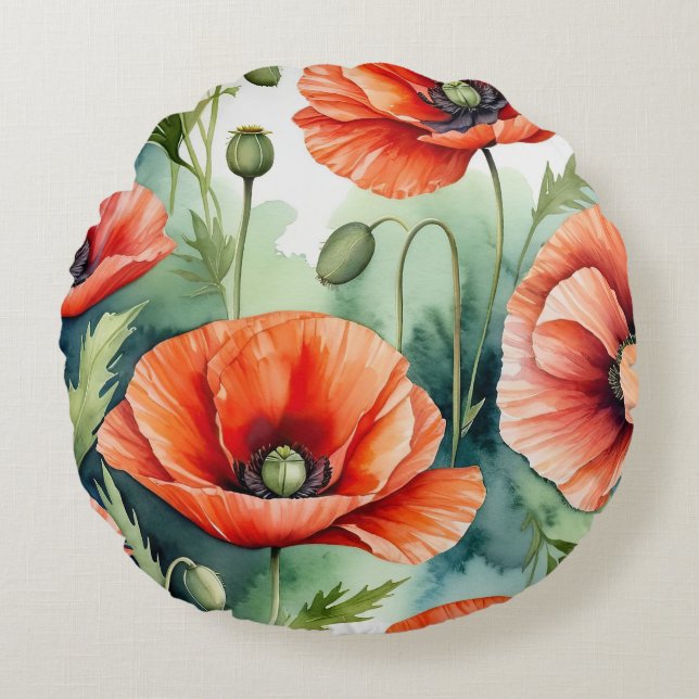 Coussins Ronds Poppies sauvages (Devant)