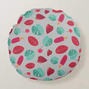 Coussins Ronds Popsicle, cerise, fraise et pastèque
