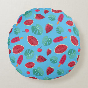 Coussins Ronds Popsicle, cerise, fraise et pastèque
