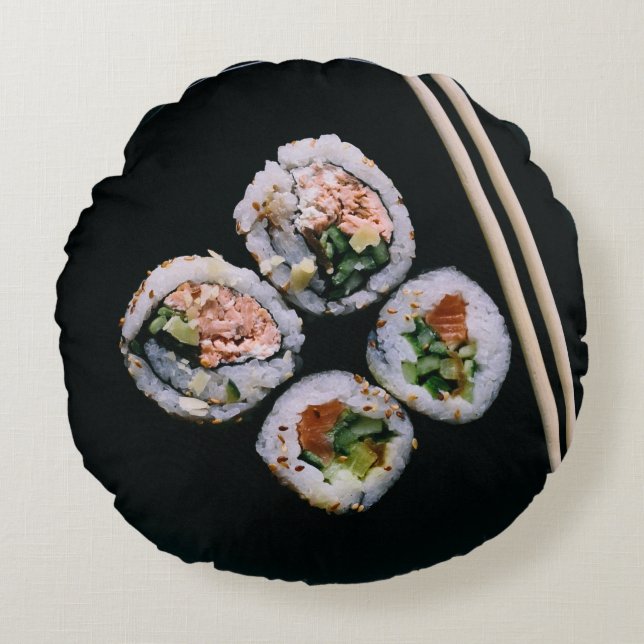 Coussins Ronds Poreiller à lancer réversible Sushi (Devant)