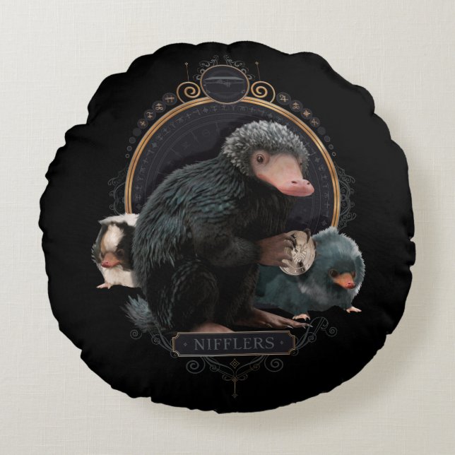 Coussins Ronds Portrait Art nouveau de NIFFLER™s (Devant)