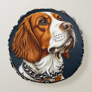 Coussins Ronds Portrait de chien mettant l'accent sur les détails