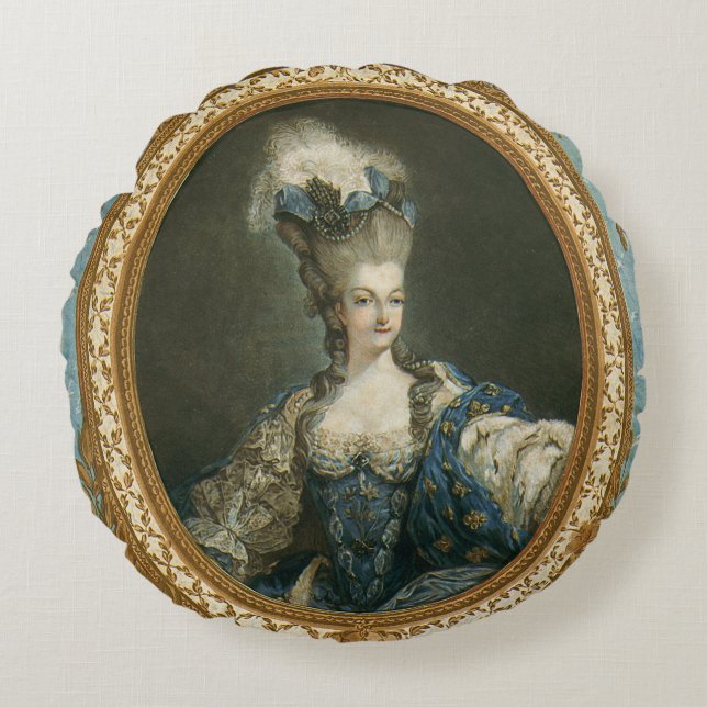 Coussins Ronds Portrait de Janinet de Marie-Antoinette (Devant)