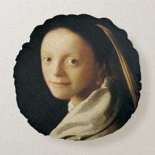 Coussins Ronds Portrait d'une jeune femme, c.1663-65