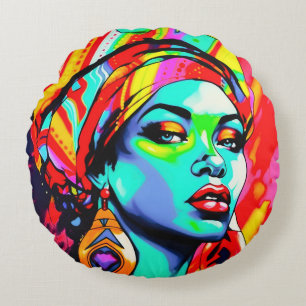 Coussins Ronds Portrait Pop Art