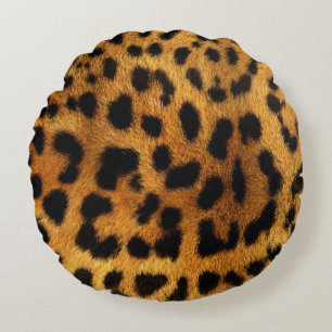 Coussins Ronds poster de animal de safari branché leopard motif