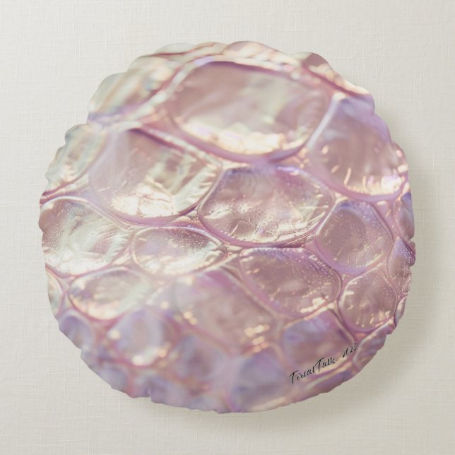 Coussins Ronds poster de animal rose et lisse 3D #2 (Devant)