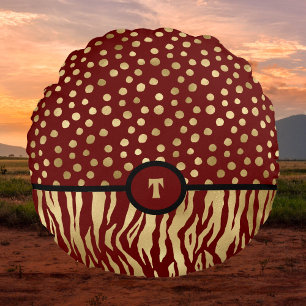 Coussins Ronds Poster de animal Snazzy Inspiré d'or Brown et noir