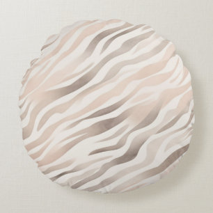 Coussins Ronds Poster de animal Zebra Crème Rose