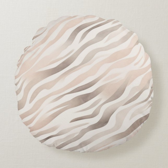 Coussins Ronds Poster de animal Zebra Crème Rose (Devant)