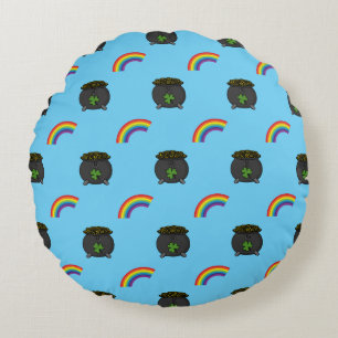 Coussins Ronds Pot de dessin en or arc-en-ciel