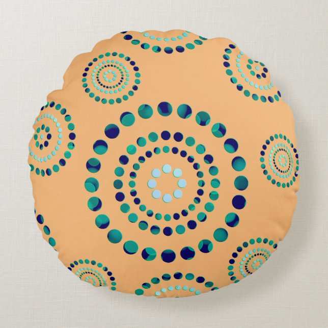 Coussins Ronds Pots Circle Power Flowers + votre backgr. (Devant)