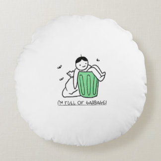 Coussins Ronds poubelle et citation moyenne