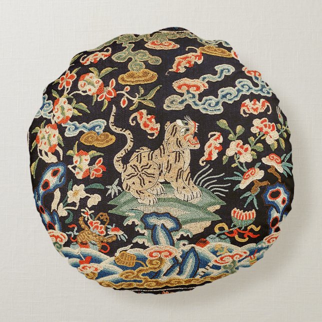 Coussins Ronds Pouf de tigre à la japonaise (Dos)