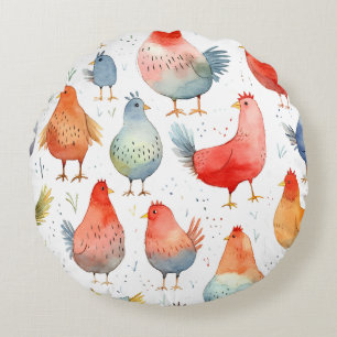 Coussins Ronds Poulets d'élevage