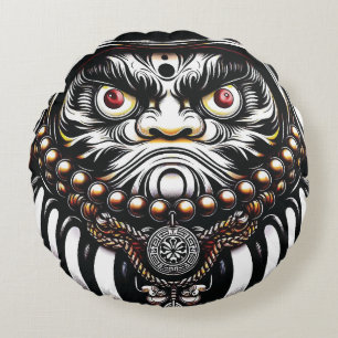 Coussins Ronds Poupée Daruma Art Japonais