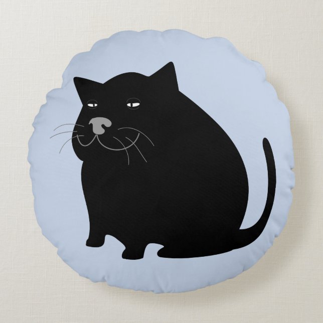 COUSSINS RONDS POUPÉE OREILLER CHAT GROS (Devant)