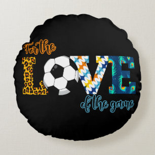 Coussins Ronds Pour L'Amour Du Jeu Soccer Maman Leopard