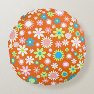 Coussins Ronds Pouvoir de Fleur Orange