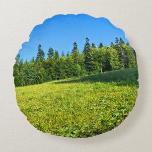 Coussins Ronds Prairie verte des Carpates – Impression de montagn