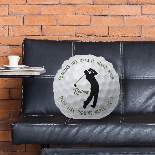 Coussins Ronds Pratiquer et jouer au golf (Créateur téléchargé)