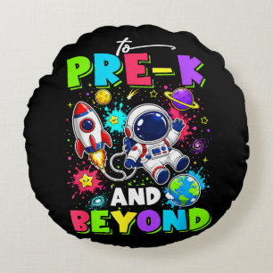 Coussins Ronds Premier jour de pré-maternelle Astronaute Espace R