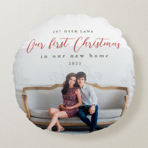 Coussins Ronds Premier Noël dans notre nouvelle photo d'adresse