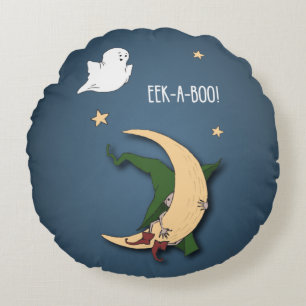 Coussins Ronds Première Halloween Baby Peek A Boo Witch with Ghos