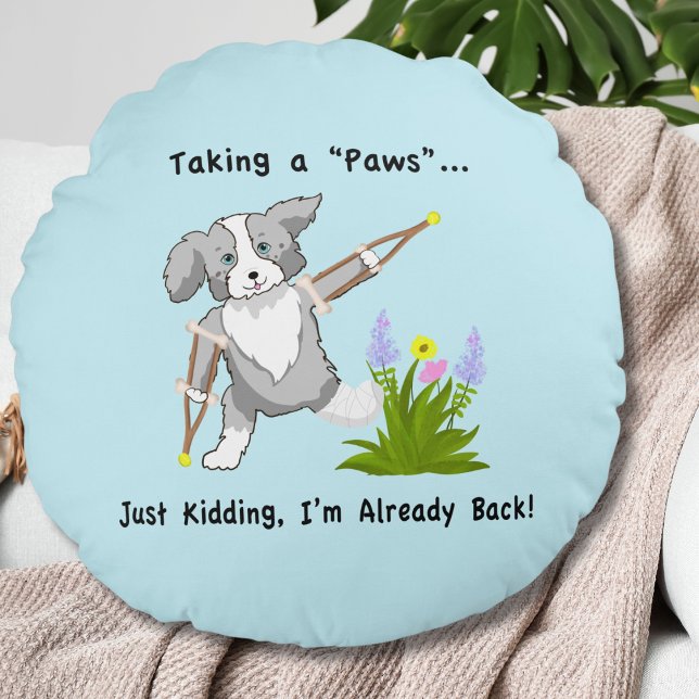 Coussins Ronds Prendre une "patte" Collie sur les croix (Créateur téléchargé)