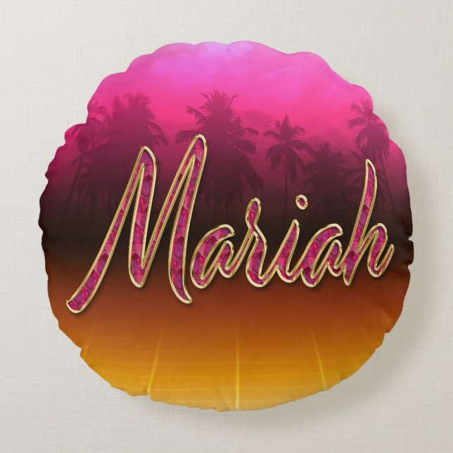 Coussins Ronds Prénom de Mariah (Devant)