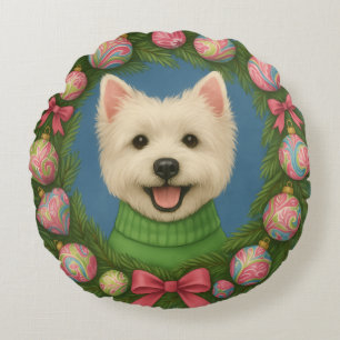 Coussins Ronds Preppy Westie