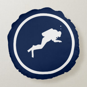 Coussins Ronds Presque marine requin bleu SCUBA plongée nautique