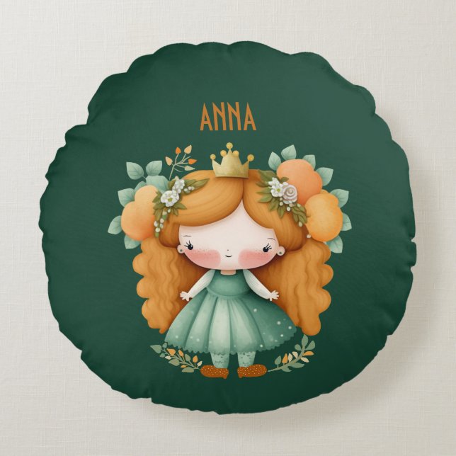 Coussins Ronds Princesse aux oranges et aux fleurs (Devant)
