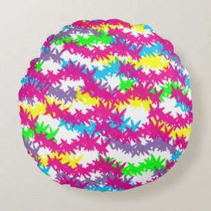 Coussins Ronds Prises éparses -Pop de design d'effet de floraison