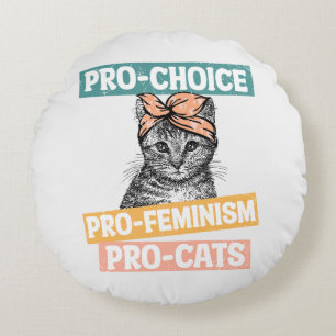 Coussins Ronds Pro-Choice, Pro-Féminisme, Pro-Cat AMOUREUX DES