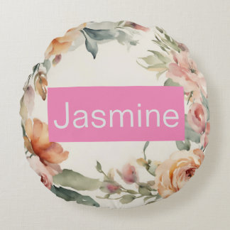 Coussins Ronds Professionnel minimaliste Rose Nom Floral