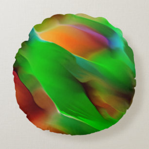 Coussins Ronds Profondeur et reliefs colorés, le vert prédomine