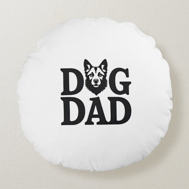 Coussins Ronds Proud Dog Dad Apparel & Accessories (Devant)