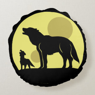 Coussins Ronds Pup Mother and Wolf