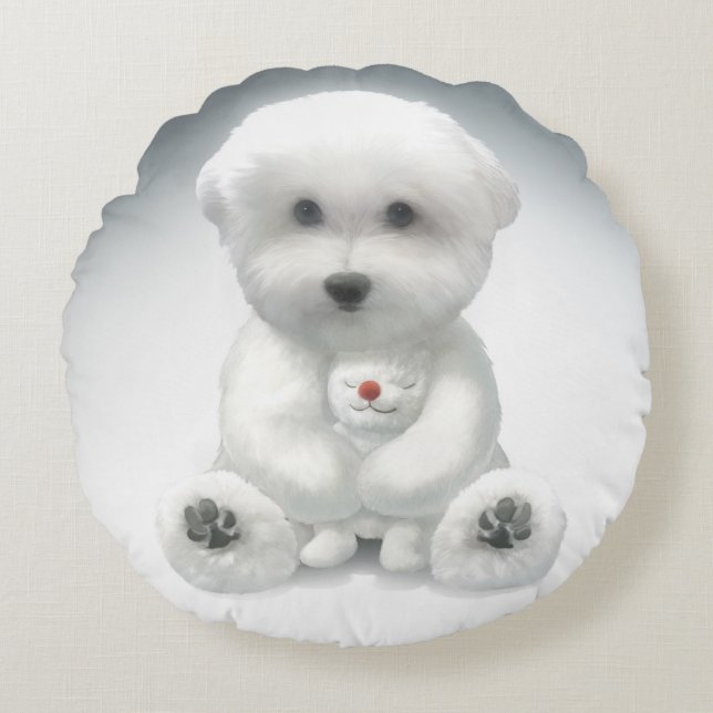 Coussins Ronds Puppy Accroche Son Jouet (Devant)