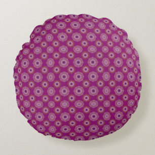 Coussins Ronds Purple Mandala Motif Boho réversible