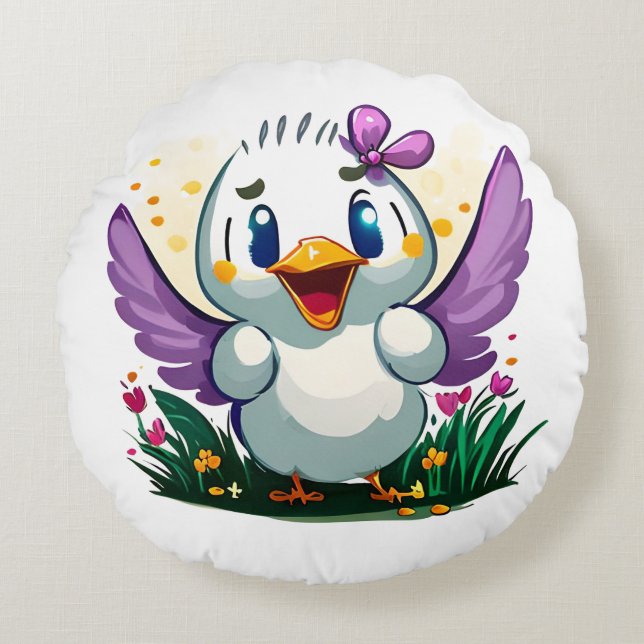 Coussins Ronds Quackin' mignonne (Devant)