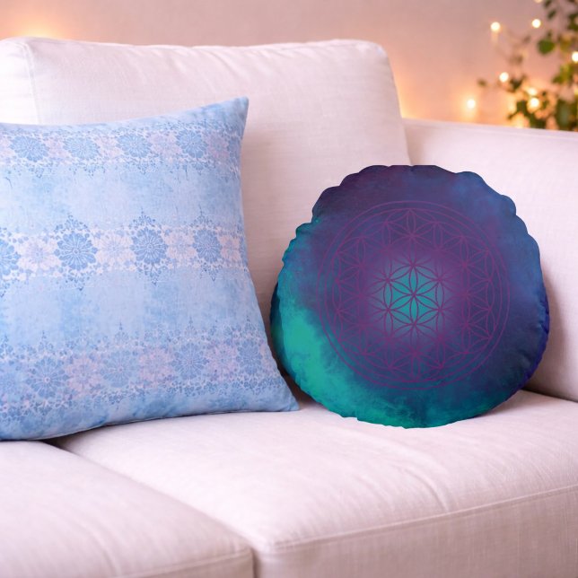 Coussins Ronds Quantum Soul – Couleur du Cœur (Créateur téléchargé)